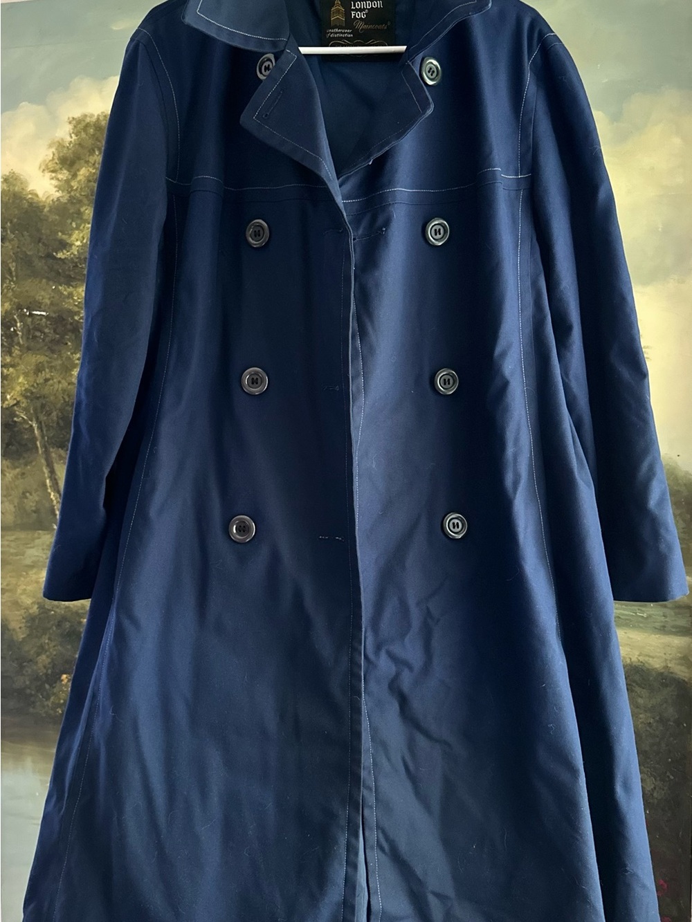 Vintage London Fog Navy Double Breasted Trench Coat Women’s Size 18